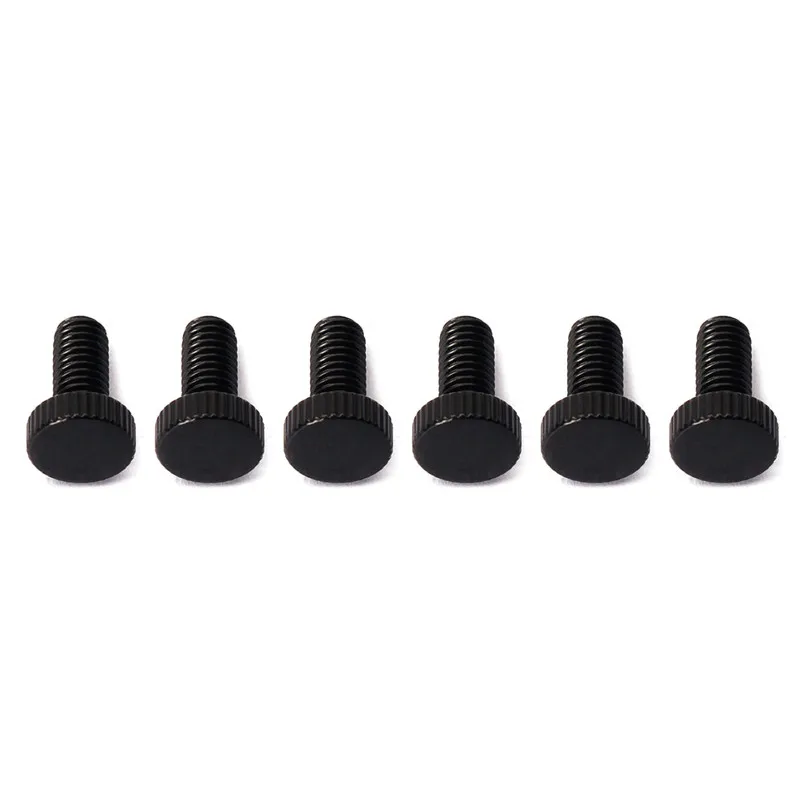 12 Stück M5*13,5mm schwarze Tremolo-Brücken-Feinabstellschrauben für E-Gitarren-Zubehörteile Musikinstrument Flachkopf – Detail 3