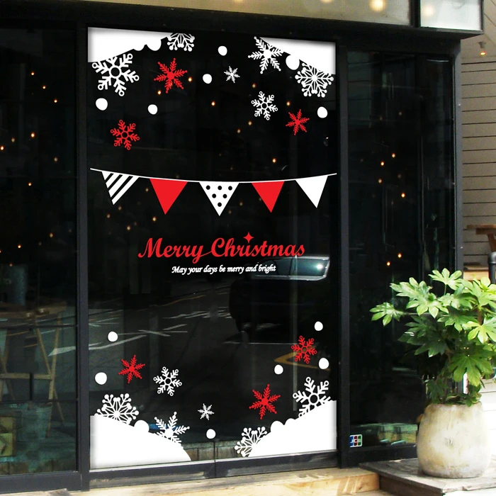 

Large Christmas Sticker X mas Decal Posters Vinyl Wall Decals Decor Mural Glass Shop Window Home Decoration
