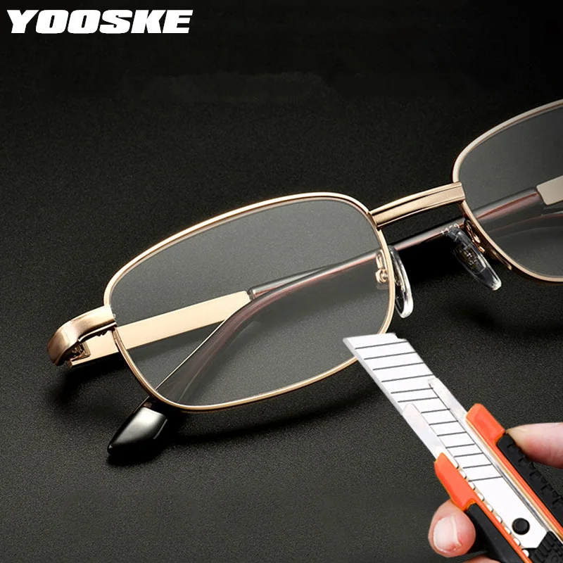 YOOSKE Glass Lens Reading Glasses Men Women Presbyopia Magnifying Clear Crystal Anti-Scratch Lenses Diopter +1.0 1.5 2.0 2.5 3.0