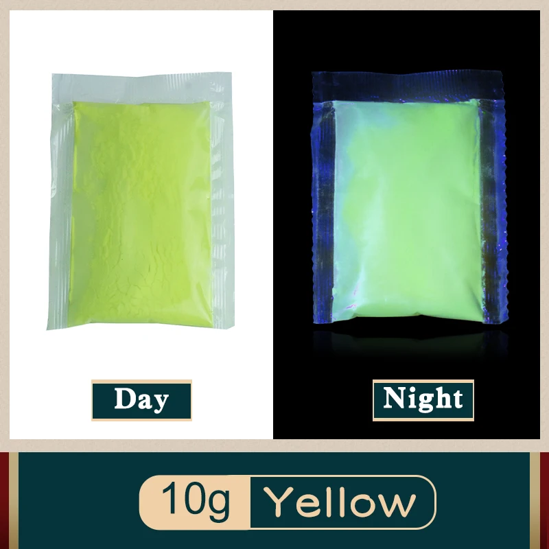 Halloween Party Decorations Creative Yellow Color Luminous Paint Noctilucent Powder Fluorescence DIY 10g