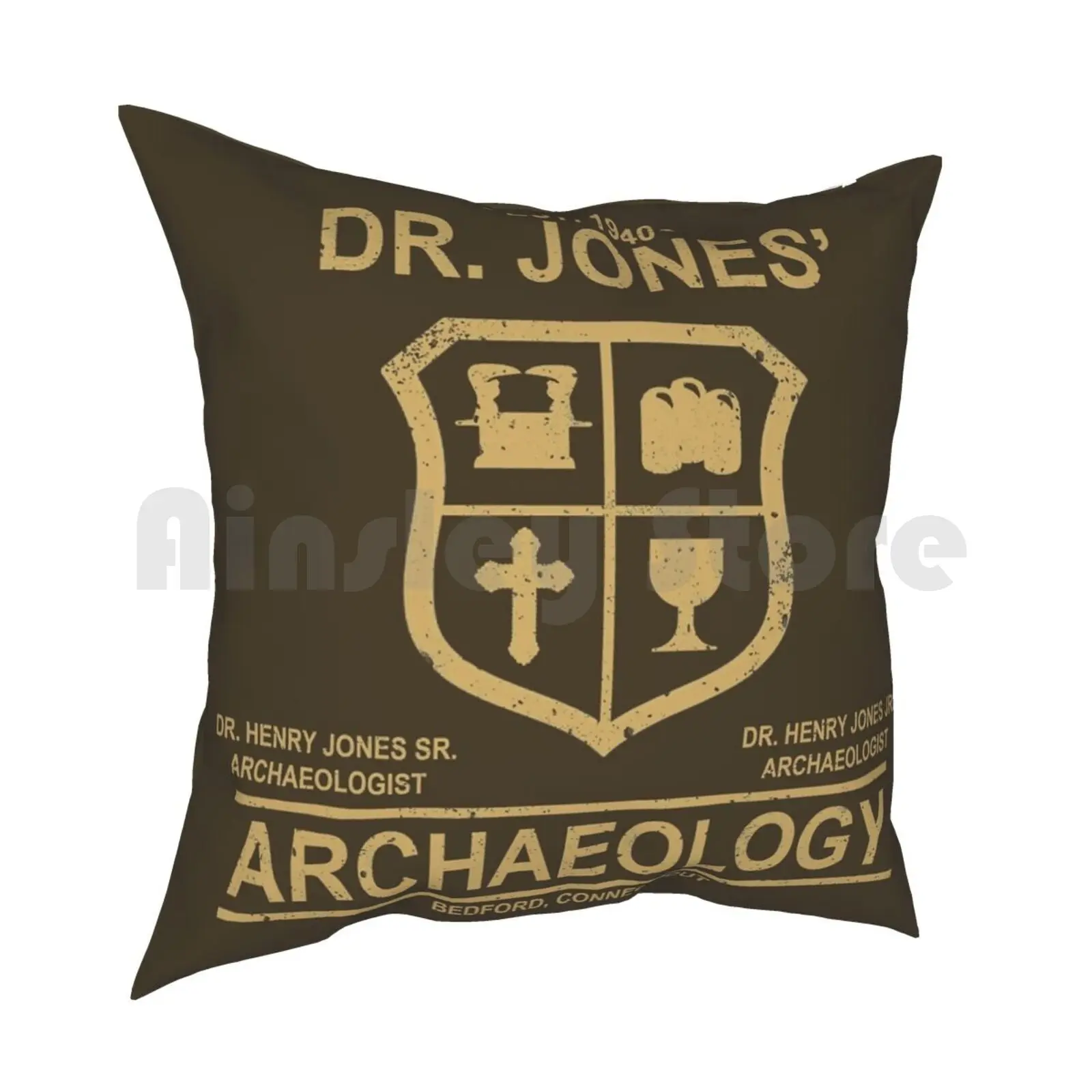 Dr. Jones' Archaeology Pillow Case Printed Home Soft Throw Pillow Indiana Jones Archaeology Indy Jones Dr Jones Movies