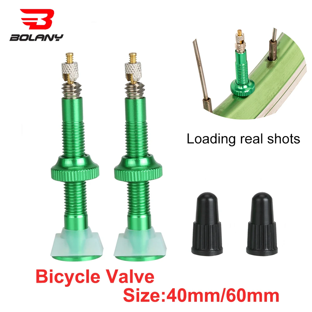 BOLANY 1 Pair  Bicycle Valve 40mm /60mm MTB Road Bike Extender Valves Tubeless Vacuum Nozzle Aluminum Alloy Sealant Accessories