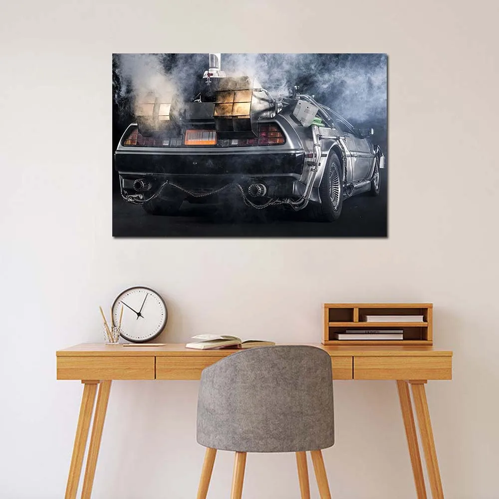 1985 DeLorean DMC 12 Back to the Future Wall Art Car Posters HD Canvas Paintings Wall Picture for Living Room Decor