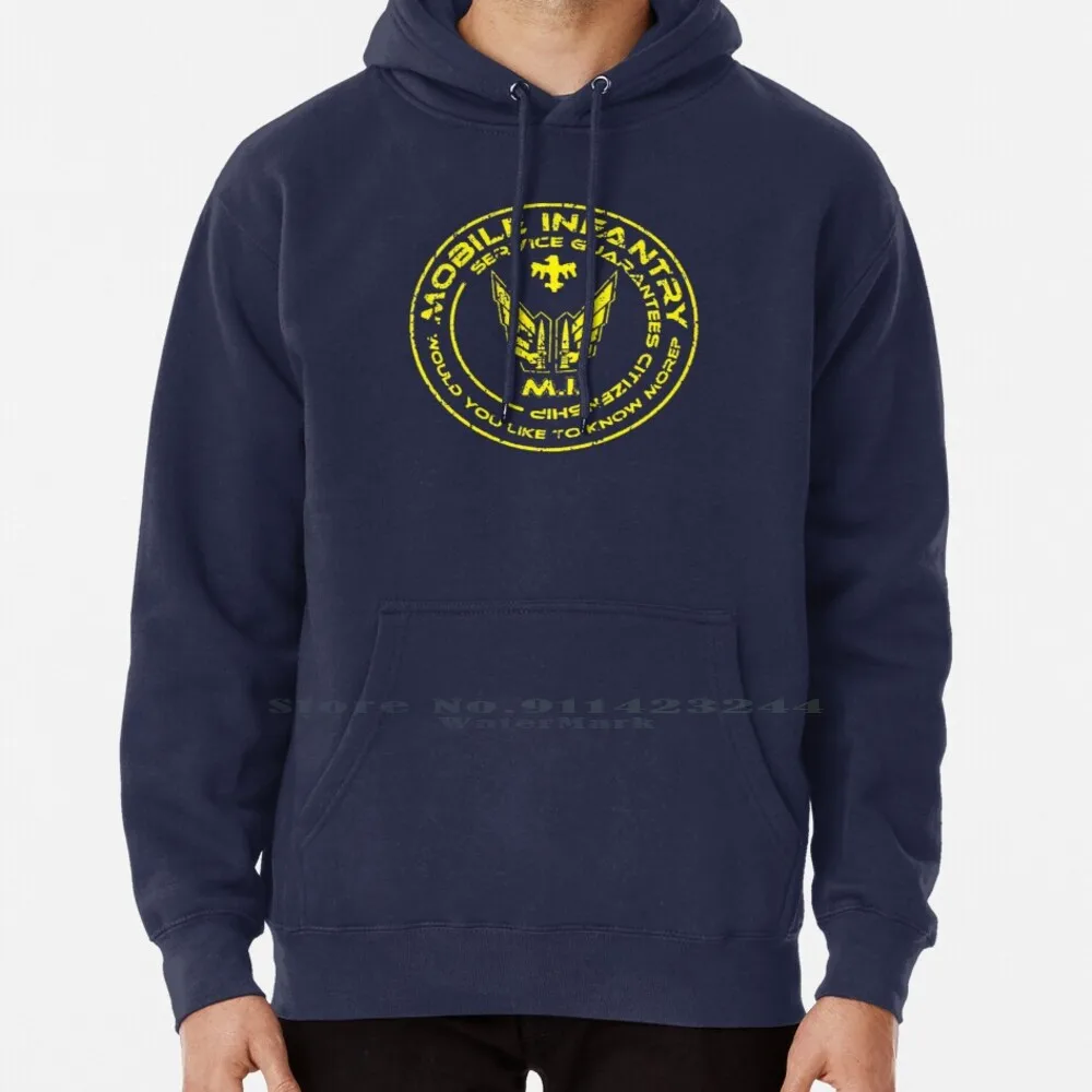 Starship Troopers-Mobile Infantry Patch Hoodie Sweater 6xl Cotton Starship Troopers Phone Infantry Patch Space Bugs Retro Cool