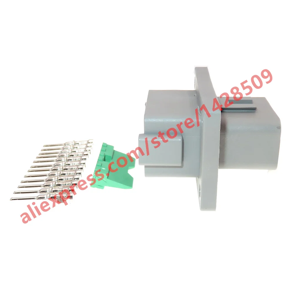 1 Set 12 Pin Plastic Housing Waterproof Connector DT04-12P-L012 Automobile Wire Harness Socket With 4 Holes Fixed Flange