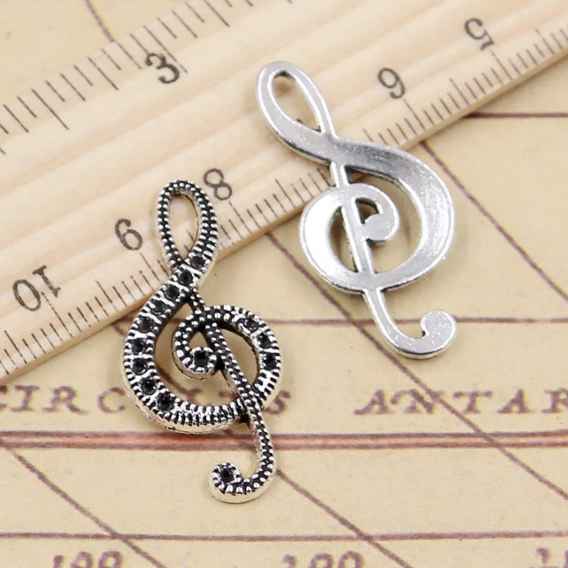 10pcs Charms Musical Note 33x15mm Tibetan Silver Color Pendants Antique Jewelry Making DIY Handmade Craft