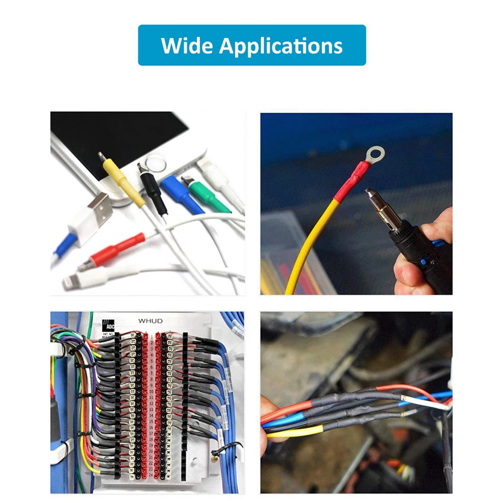 650 stücke schwarz box schrumpfschlauch 2:1 elektronische DIY kit isolierte polyolefin ummantelte schrumpfschlauch kabel rohr