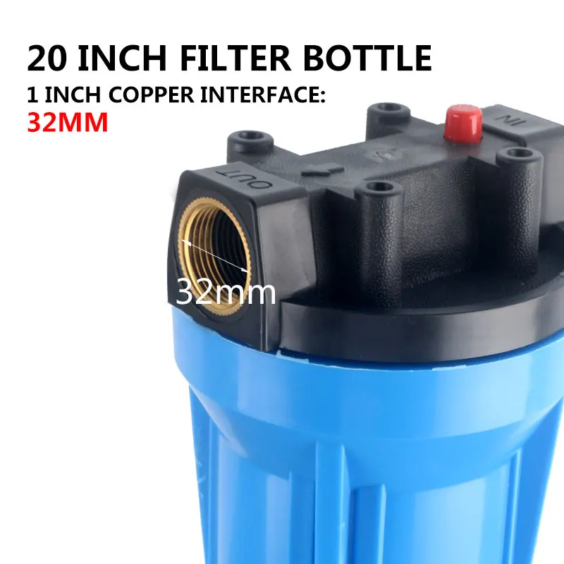 Currency 20 Inch Reverse Osmosis Blue Filter Bottle Copper interface 1\'\' Thread 32MM 20\'\' Filtration Commercial Cartridge