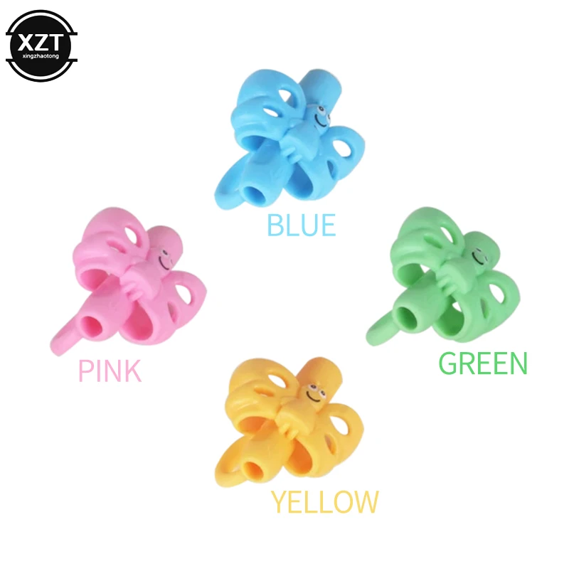 Dois-dedo caneta titular silicone bebê aprendizagem escrita ferramenta dispositivo de correção lápis conjunto papelaria lápis segurando elementar