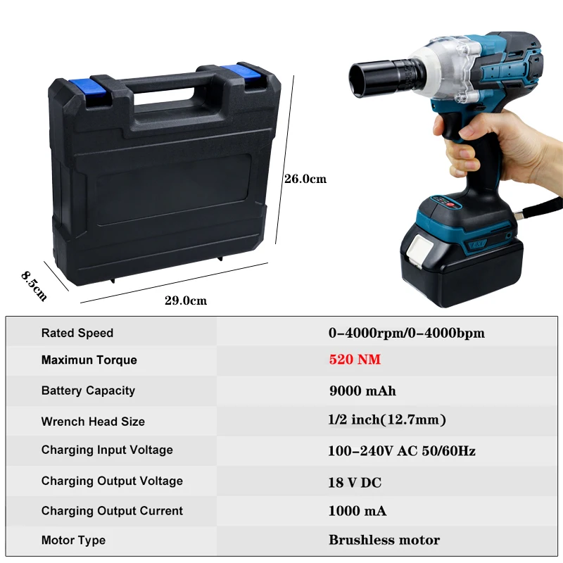 LUCHSHIY Brushless Electric Screwdriver Impact Wrench For 18V Makita Battery Drill Rechargeable Torque Wrench Socket Power Tools
