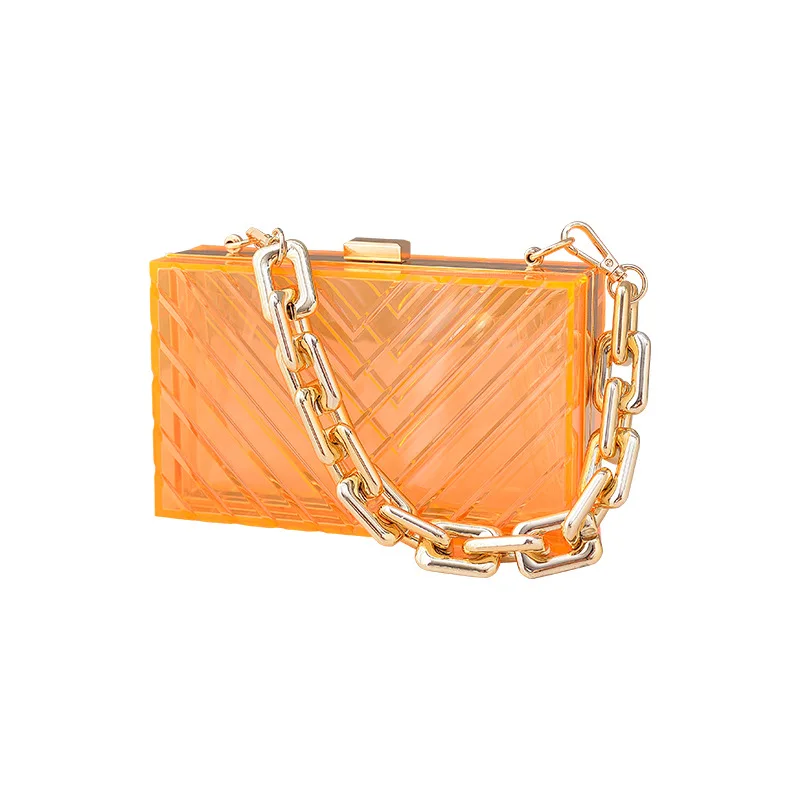 Przezroczysta torba damska luksusowa torebka designerska wieczorne sprzęgło przezroczysta torebka Crossbody na ramię akrylowa ślubna gruba torba na pasek — zdjęcie 2