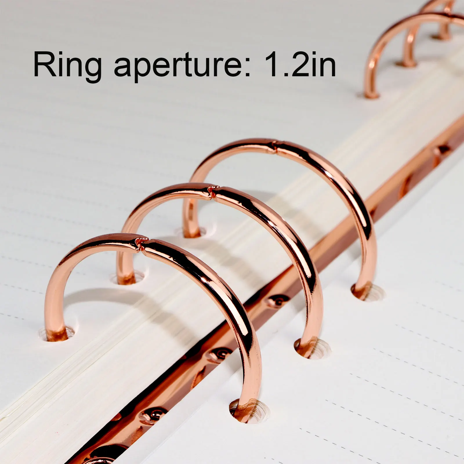 Rose Gold Metal A5 Ring Binder Clips Gold Loose-Leaf Binder File Folder Hoop DIY Album 6 Hole A5 Ring Binders 30mm