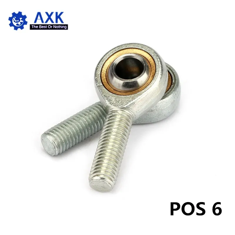 

POS6 Free shipping POS6 6mm10pcs right hand Inlaid line rod ends with male thread Spherical plain bearing