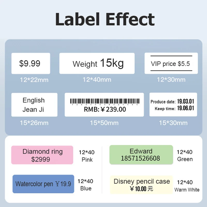 Niimbot 12*40 Label Stick Tapes For D11 Wireless Label Printer Portable Bluetooth Thermal Home Office Printer