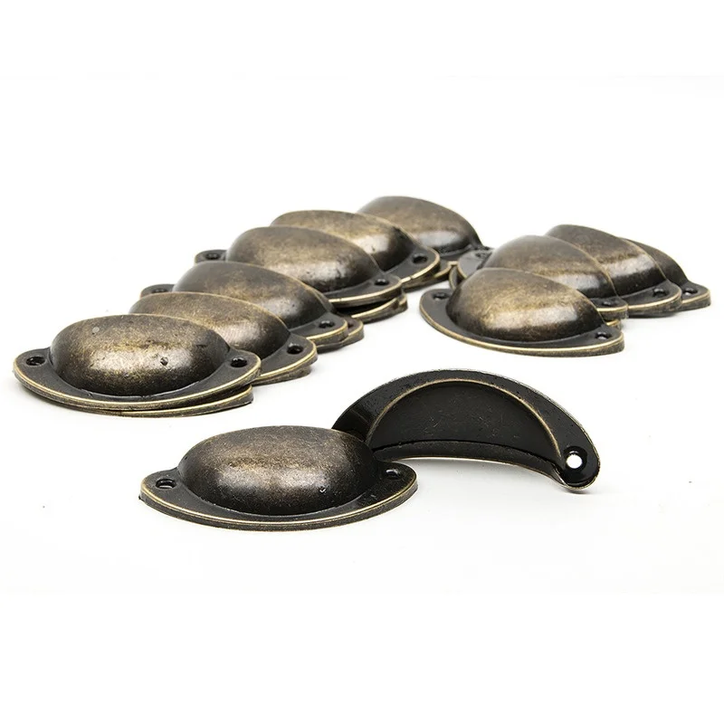 20 manijas de concha antiguas con 40 tornillos, perilla de puerta, cajón, muebles, tirador de concha, accesorios para muebles