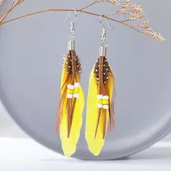 Bohemian Tassel Earrings For Women Dangle Long Earrings Feather Boho Drop Earrings Seed Beads Vintage Jewelry Brincos Gift 2021