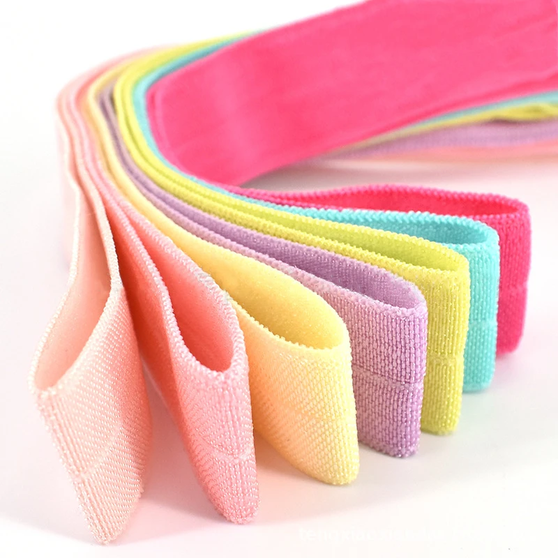 Biais élastique en spandex, 2cm de large, épais, brillant, pour la couture de sacs de vêtements pour enfants