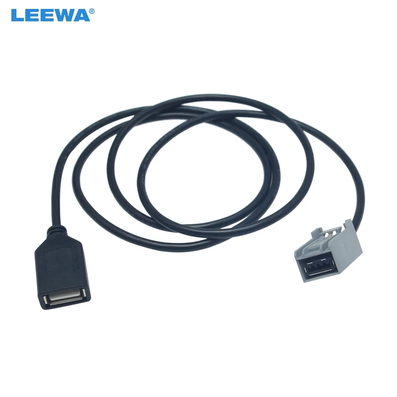 LEEWA Car Audio Radio AUX USB Cable Female Port Extension Wire Adapter For Honda Civic/Accord/Odyssey Mitsubishi Lancer