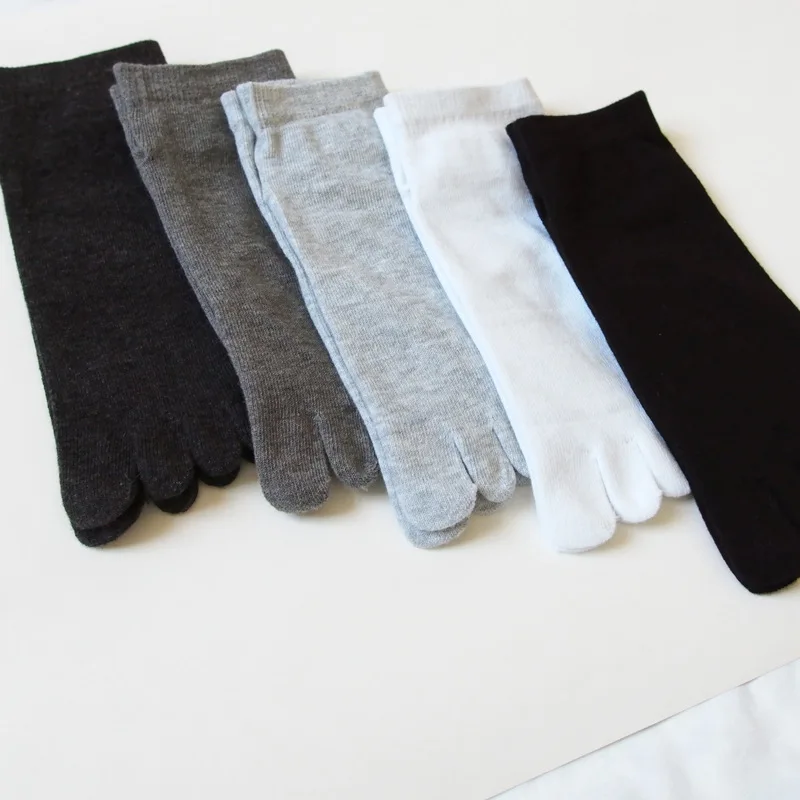 5 Pairs/Lot Pure Cotton Ankle No Show Socks With Toes Solid Breathable Deodorant Invisible Five Finger Socks Brand EUR39-45