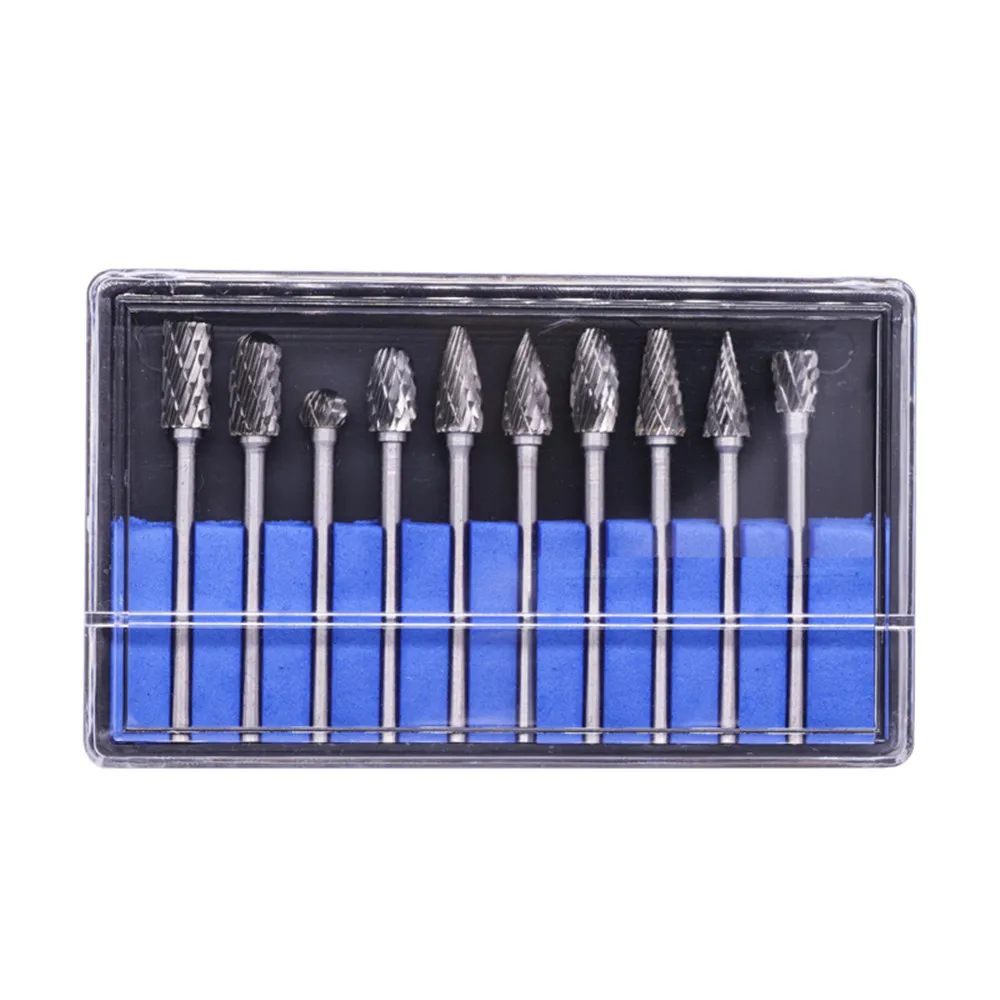 

10pcs Tungsten Carbide Cutter Shank 3.175mm Double-cut Rotary Files