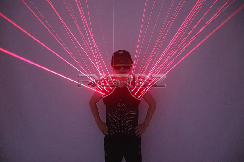 Red Laser Vest 650nm Laser Shoulder LED Luminous Waistcoat Bar Nightclub Disco Party Stage Show Glowing Costume