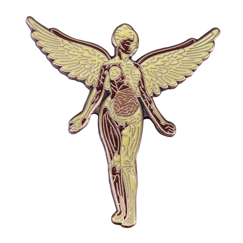 Nivana In Uteruss Enamel Pin Golden Angel Badge