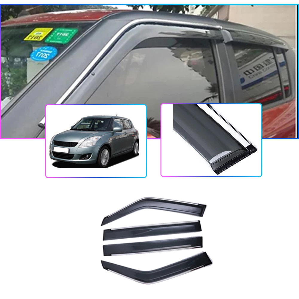 

For SUZUKI SWIFT 2005 2006 2007 2008 2009 2010 2011-2018 Smoke car window visors sun Rain Guard Wind Deflectors Accessories 4PC