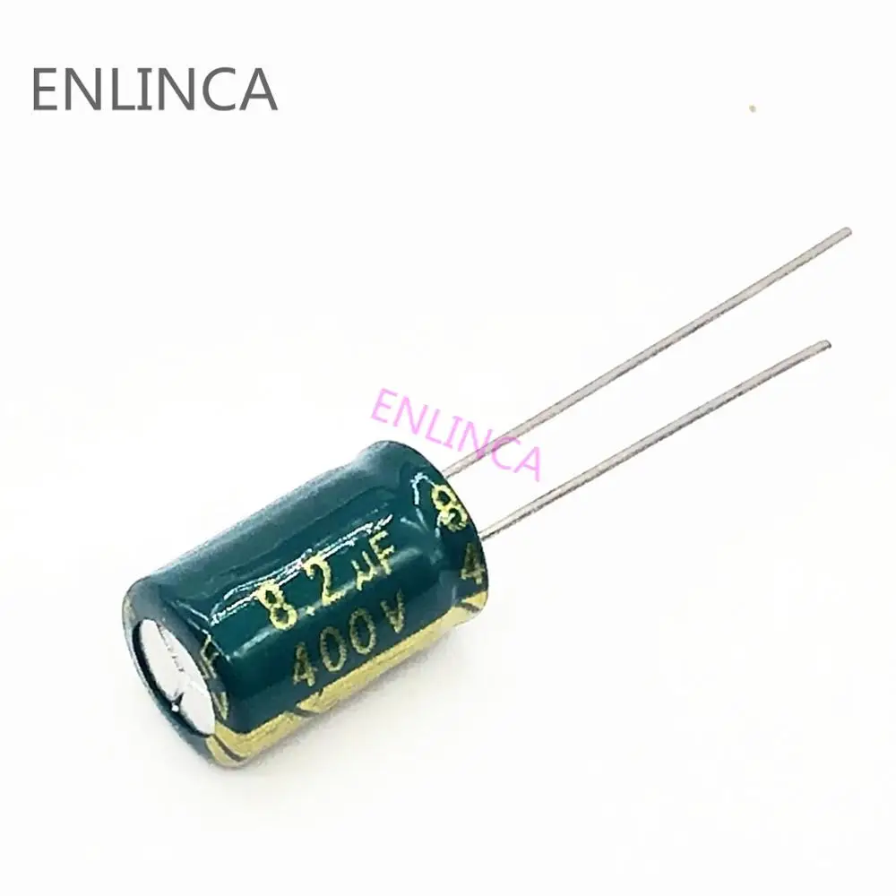 50 pçs/lote 8.2UF alta freqüência de baixa impedância capacitor eletrolítico de alumínio 400V 8.2UF tamanho 8X12 S111 20%