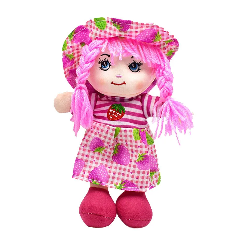 Desenhos animados Kawaii Fruit Skirt Hat Bonecas de Pano, Brinquedos Recheados de Pano Macio para Bebés Meninas, Fingir Brincar Brinquedos,