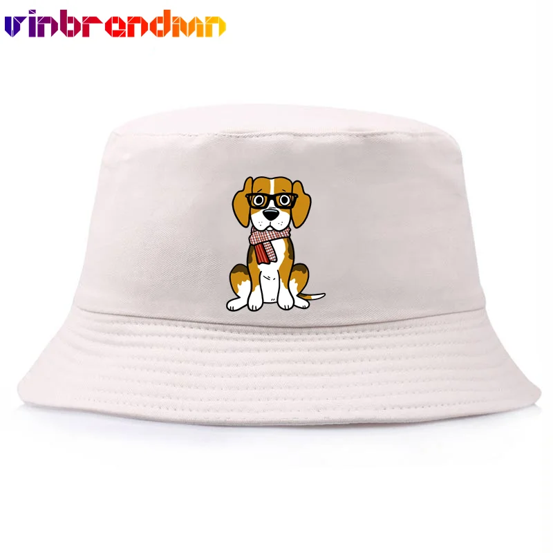 Harry Beagle Hipster Dog Potter Print Bucket Hat Beagle Dog Lovers Unisex Panama Bucket Hat Manga Fishing Hat Sun Visor Hat