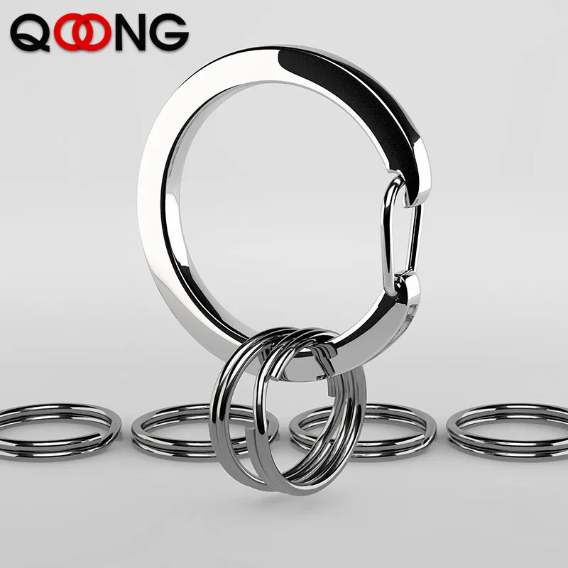 1 Big Ring + 8 Small Rings Spring Open Key Chain 304 Stainless Steel Key Ring Accessories For Jewelry DIY Findings Component Q22