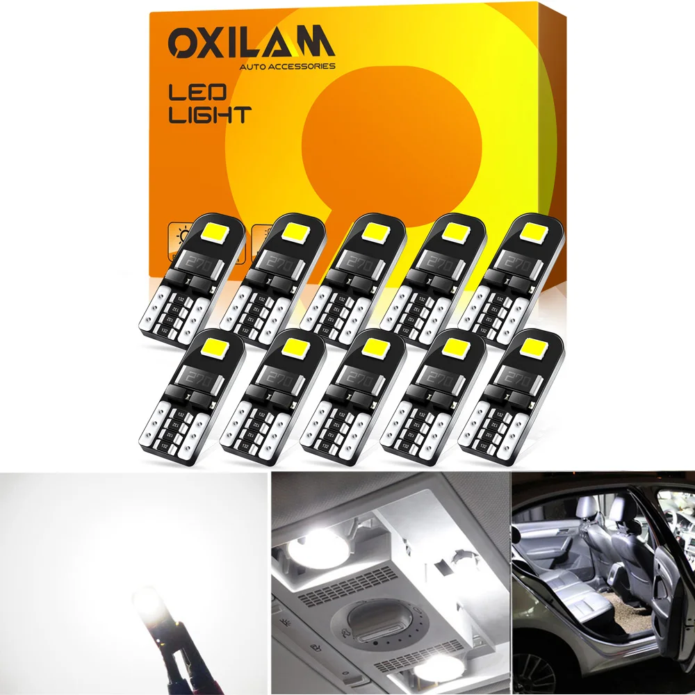 10Pcs Car Led T10 W5W LED Lights Bulb Car Interior Lights for VW Passat B6 B7 Touran Touareg Golf 4 5 6 7 MK3 MK7 VW Polo Sedan