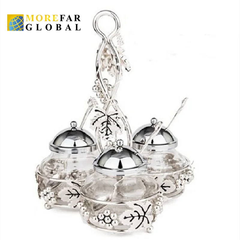 

silver plating Grape pattern seasoning pot condiment pot