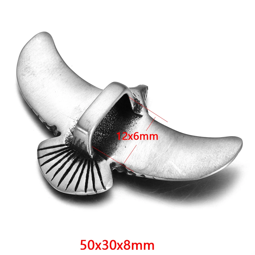 Stainless Steel Animal Charms Blacken Eagle Slide Charm Fit 12x6mm Leather Cord Bracelet Making DIY Jewelry Accessories