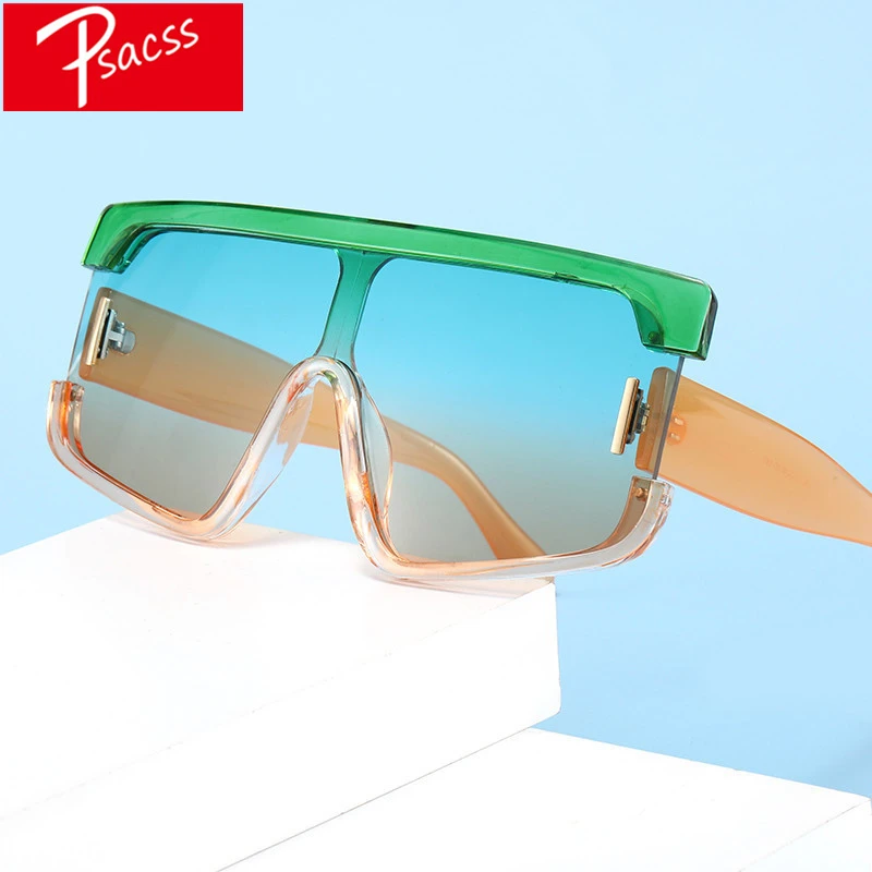 

Psacss 2021 Oversized Color Sunglasses Women/Men Retro Fashion Brand Designer Sun Glasses For Female Oculos De Sol Shades UV400