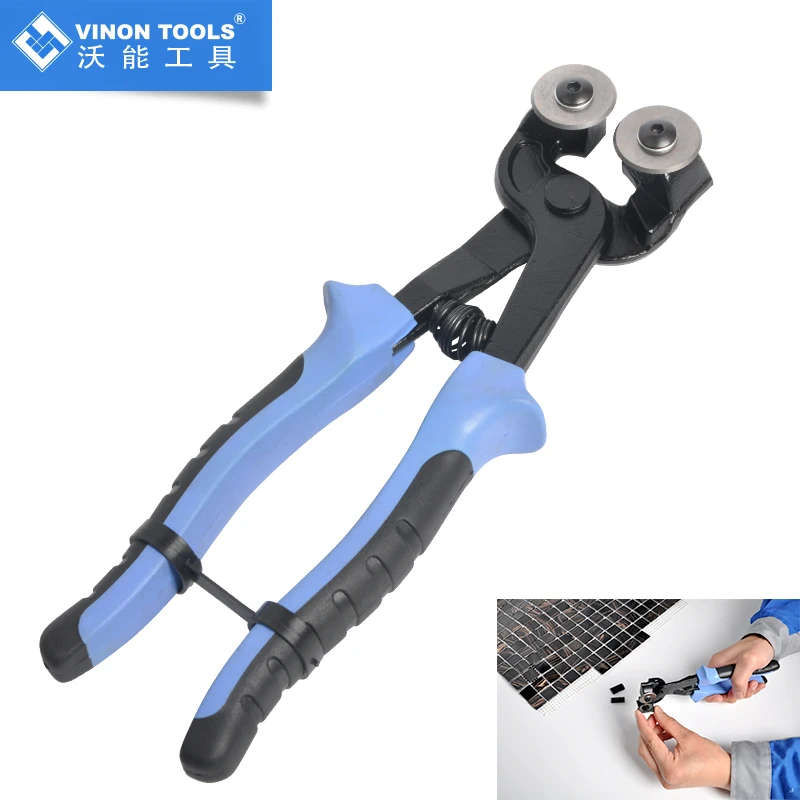 Tile And Glass Cutter for Ceramic Floor Mirror Stained Glass Twin Wheel Fix Mosaic Cutter Trimmer & Nipper Pliers