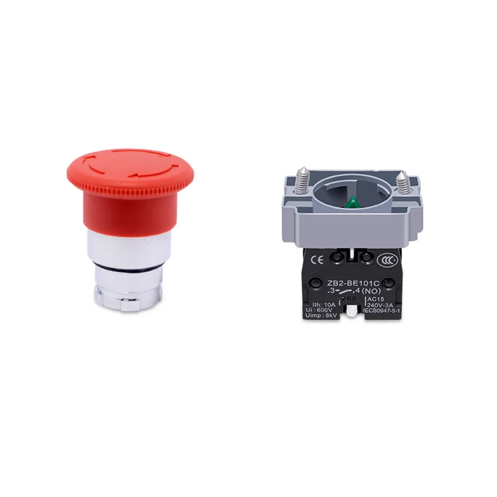 1 PC XB2-BS542C Turn to Release 1N/C Red Emergency Stop Mushroom Push button