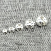 925 Sterling Silver Crimp Cover Beads 2.5mm 3mm 4mm 5mm 6mm for Bracelet Necklace