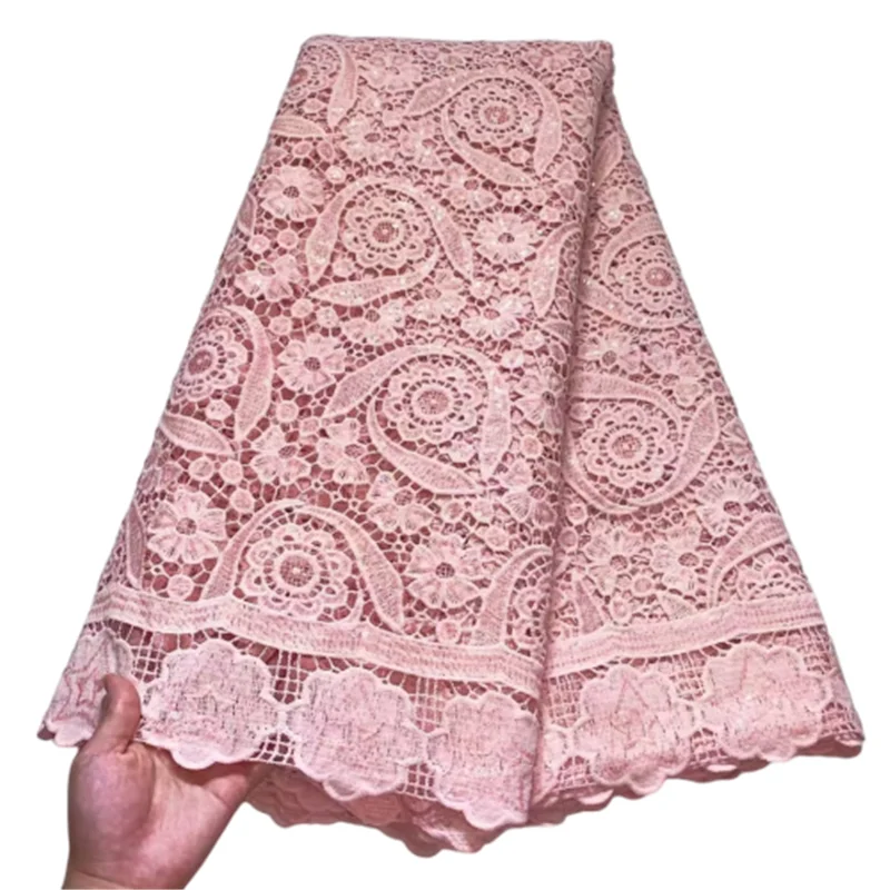 

Pink Sequins Milk Silk Lace Nigerian Lace Wedding Garment African Lace Fabric High Quality French Tulle Lace Fabric