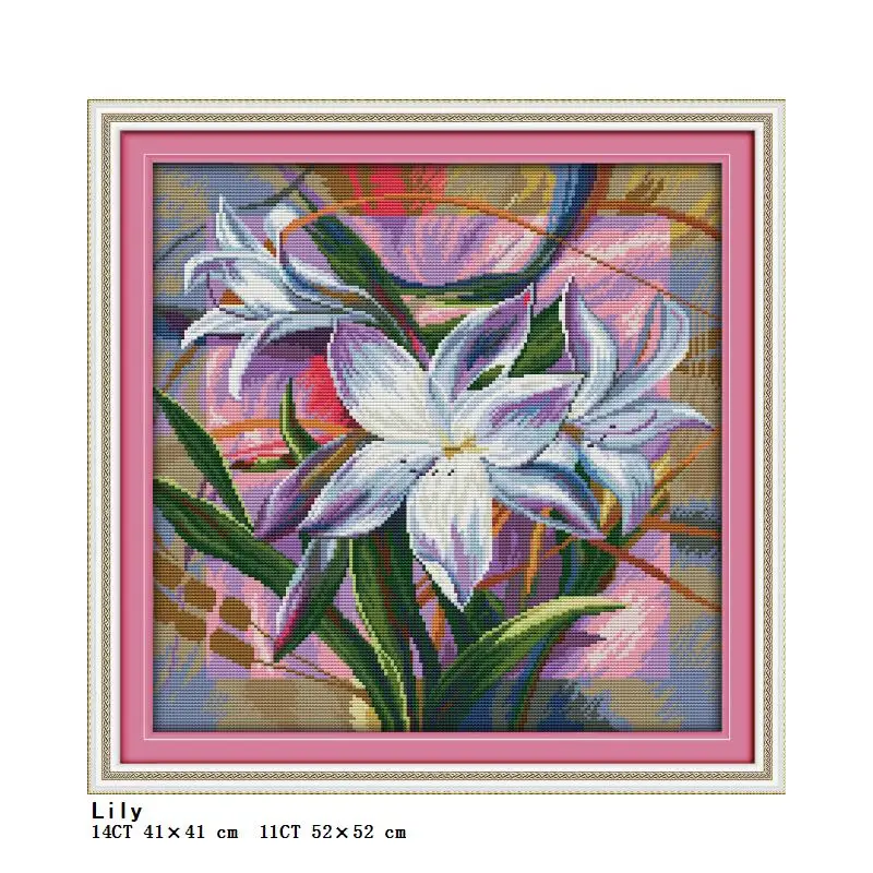 Bella modello di fiore serie punto croce set iris orchidea 11CT 14CT stamping Cinese punto croce ricamo set cucito