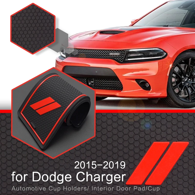 ZUNDUO für Dodge Charger 2015 2016 2017 2018 2019, rutschfeste Torschlitz-Tassenmatte, rutschfeste Türrillenunterlage, internes Zubehör – Detail 3