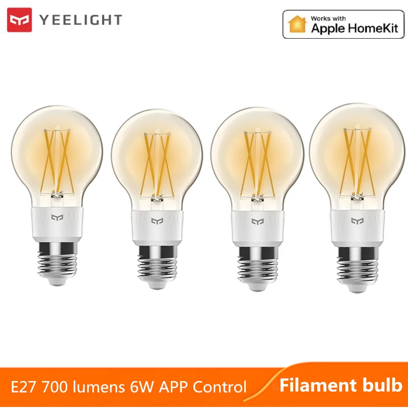 Yeelight Смарт светодиодная лампа накаливания E27 700 люмен 6W 220-240V Ретро свет APP Control Работа с Homekit Google Home SmartThings