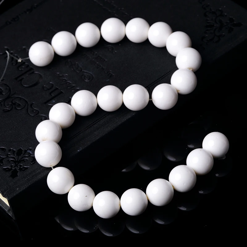 4/6/8/10/12 Mm Natural Stone Beads Tridacna Stone White Round Beads for Jewelry Making Diy Bracelet Necklace 15.5\