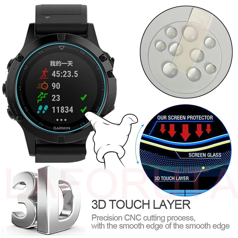 Vidrio templado para Garmin Fenix 5 5s 6 S 6X 6, película protectora de pantalla transparente 9H, Protector de pantalla Premium, vidrio para reloj