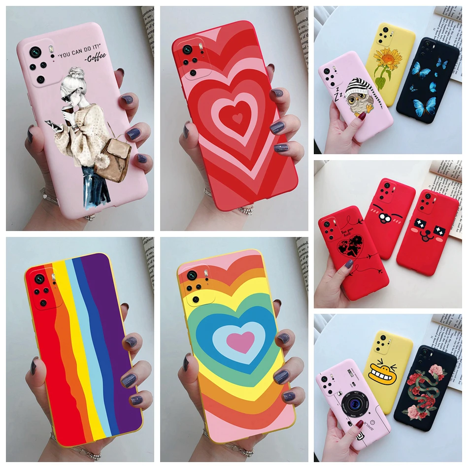 For Xiaomi Redmi Note 10 Case Love Heart Rainbow Soft Silicone Cover Phone Case on Redmi Note 10S Note10 S Note 10 Pro Max Funda