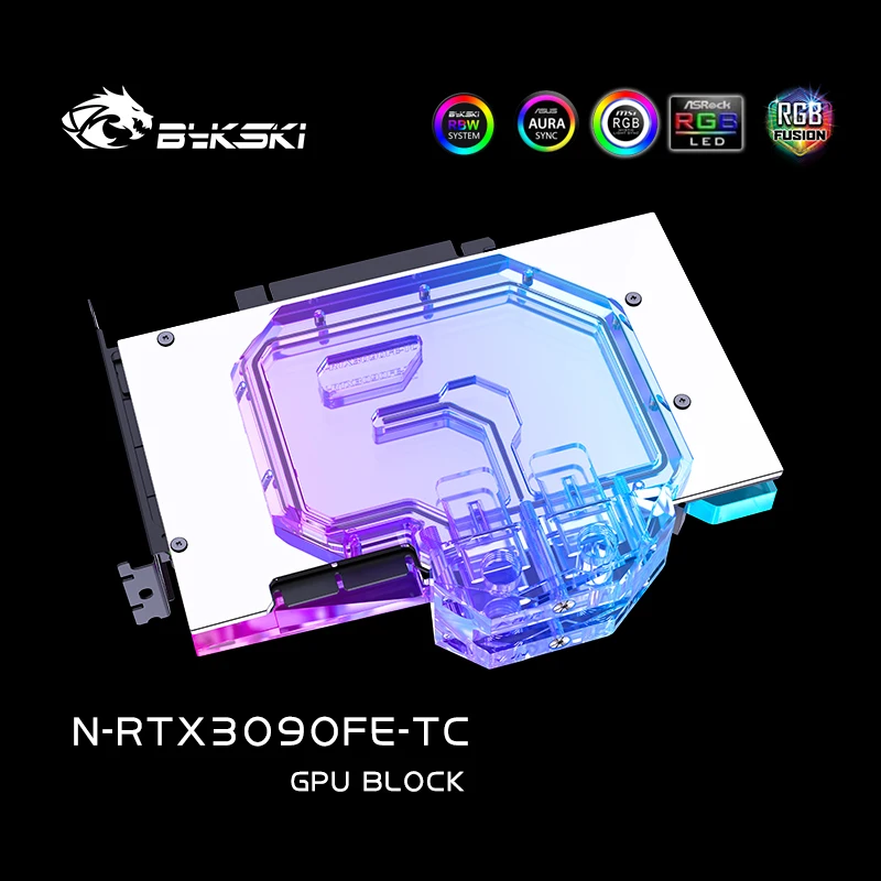 Imagem -06 - Bykski-gpu Bloco de Água com Backplate de Cobre Refrigerador para Nvidia Geforce Rtx 3090 Founders Edition N-rtx3090fe-tc