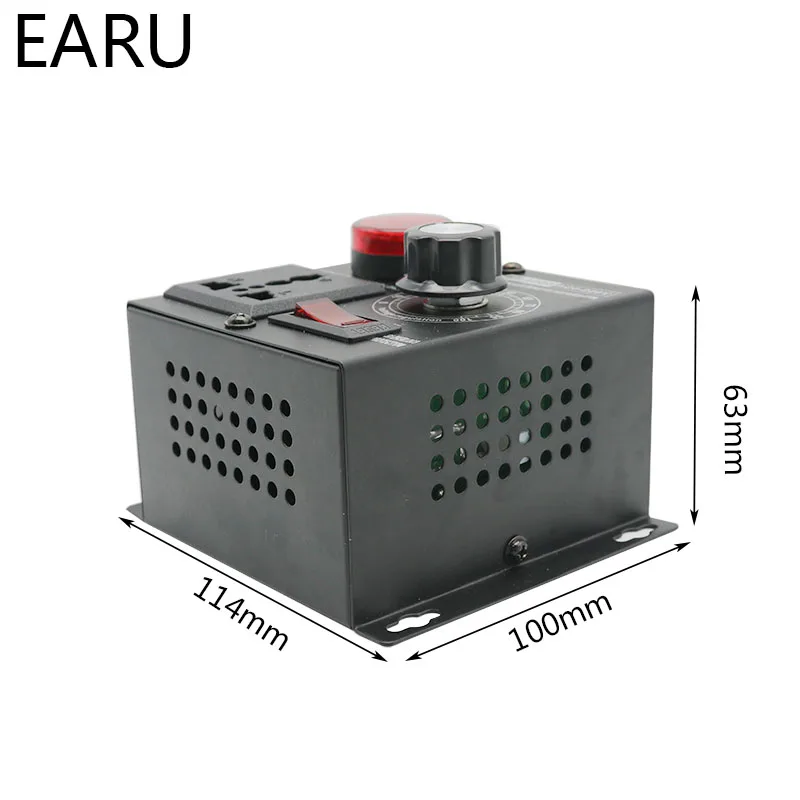 EU Plug 4000W AC 0-220V SCR Silicon Voltage Regulator Electric Variable Temperature Fan Motor Speed Controller Dimmer Thermostat