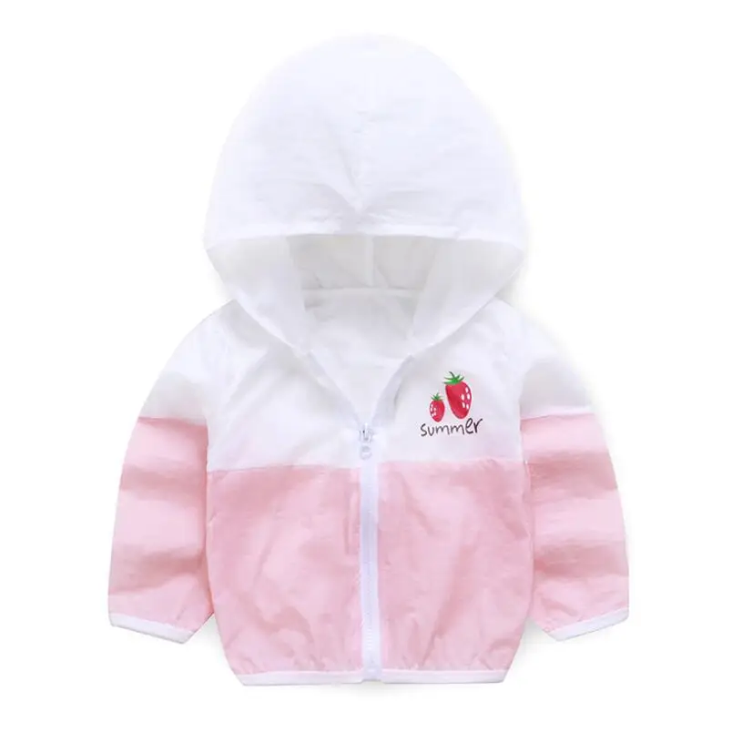 Summer jacket 1-11Y little kids anti-sunshine light jacket children hooded toddler tops baby boys girls zipper sport shirt cap