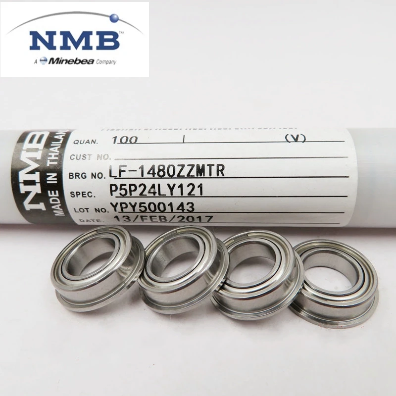 20pcs original NMB flanged bearing LF-1480ZZ MF148ZZ 8*14*4mm miniature flange bearings LF-1480 MF84 MF84Z 8x14x4 mm 1480