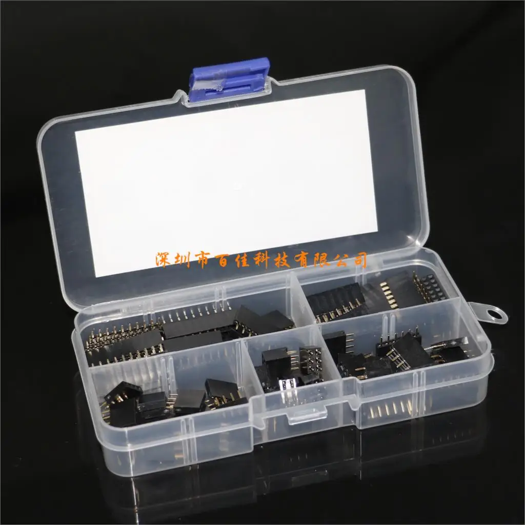 Kit de connecteurs de carte pcb, 90 pièces, 2.54mm, simple rangée, double rangée de broches